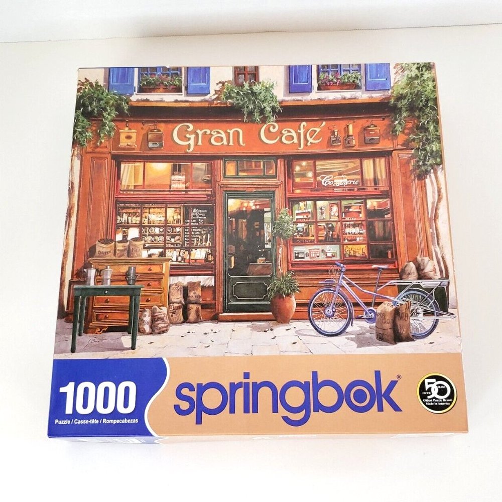 Springbok's 1000 Piece Jigsaw Puzzle "Local Treasure" Gran Cafe- Made in USA EUC - Picture 1 of 6